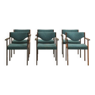 Set of 6 Scandinavian chairs in fully restored rosewood (seat, back and structure)