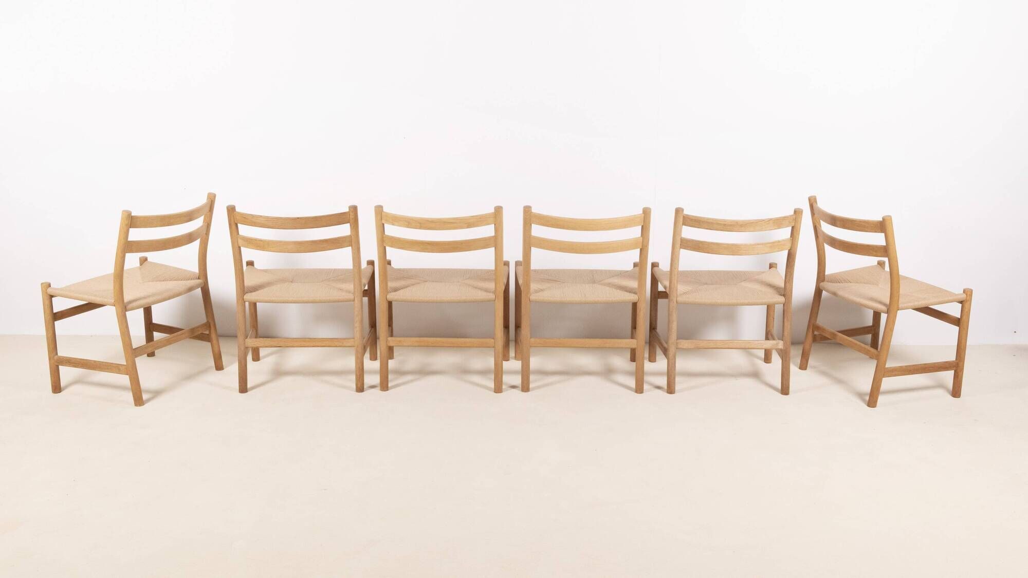 6x Hans J. Wegner CH47 in Soaped Oak, Carl Hansen & Søn 1975