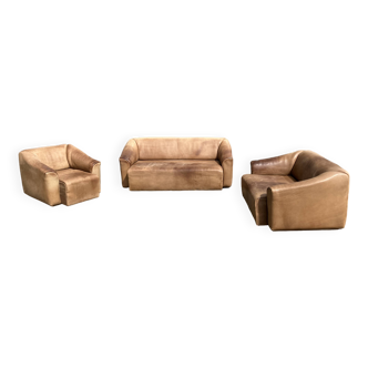 De Sede Ds47 3zit, 2zit, 1zit Buffel leder 5mm NECK Cognac