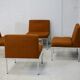 Ensemble de 10 chauffeuses de Louis Baillon, édition Planforms formant canapé modulable, circa 1950