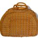 Half-moon rattan & wicker suitcase