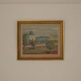 Paysage avec bâtiments par Erik Ulfonberg