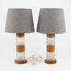 Lampes de table Orrefors en teck et verre, lot de 2 , Suède, 1960