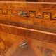 Pair of antique neoclassical walnut commodes from the 18th century.