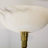 Floor lamp Gianfranco Frattini, metal gold and alabaster, Relco Milano