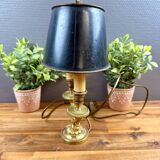 Antique bronze bouillotte lamp – metal shade