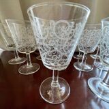 11 decorated wine glasses - Vintage - Made in France
