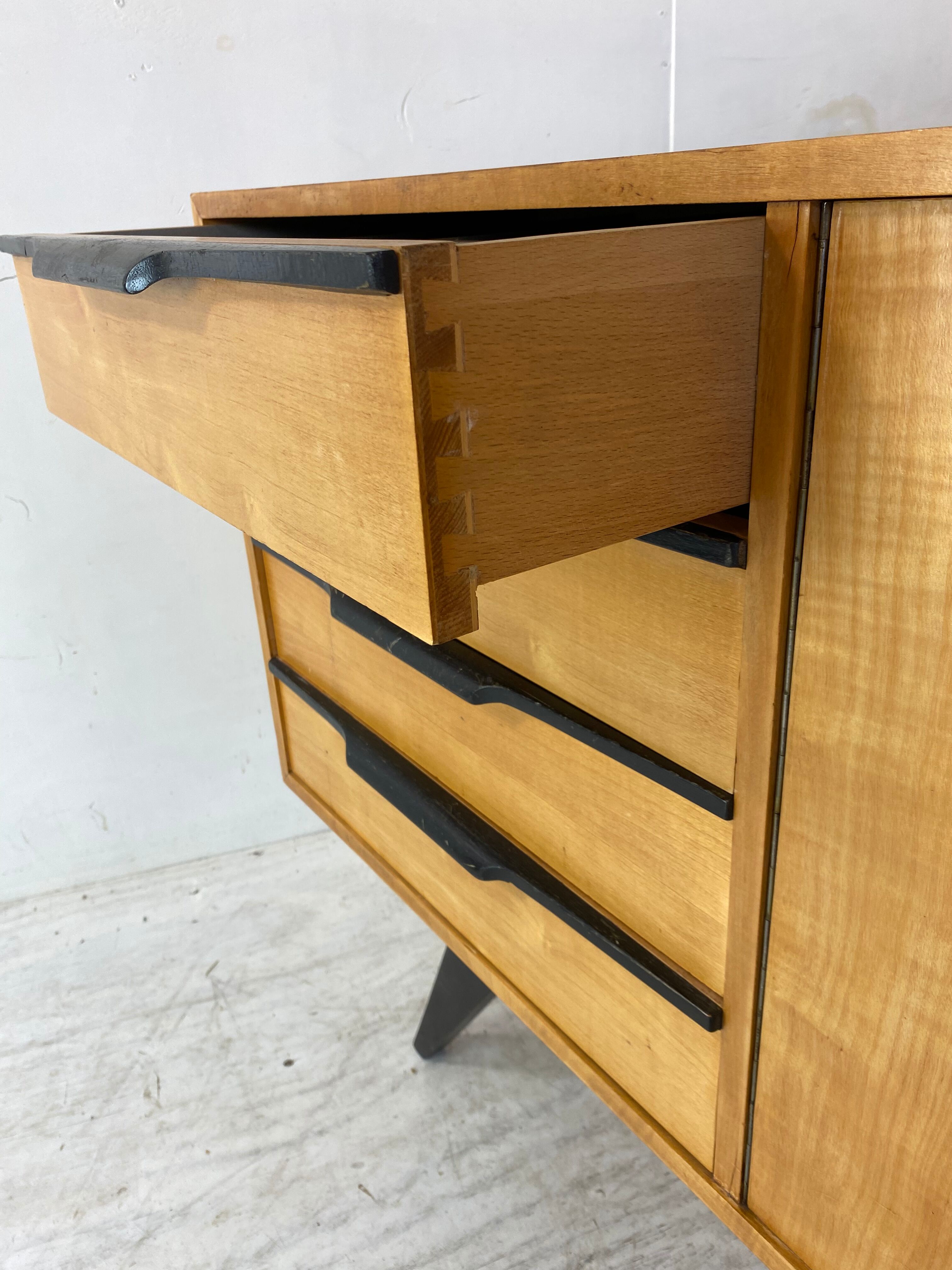mid-century modern birch sideboard, 1950s