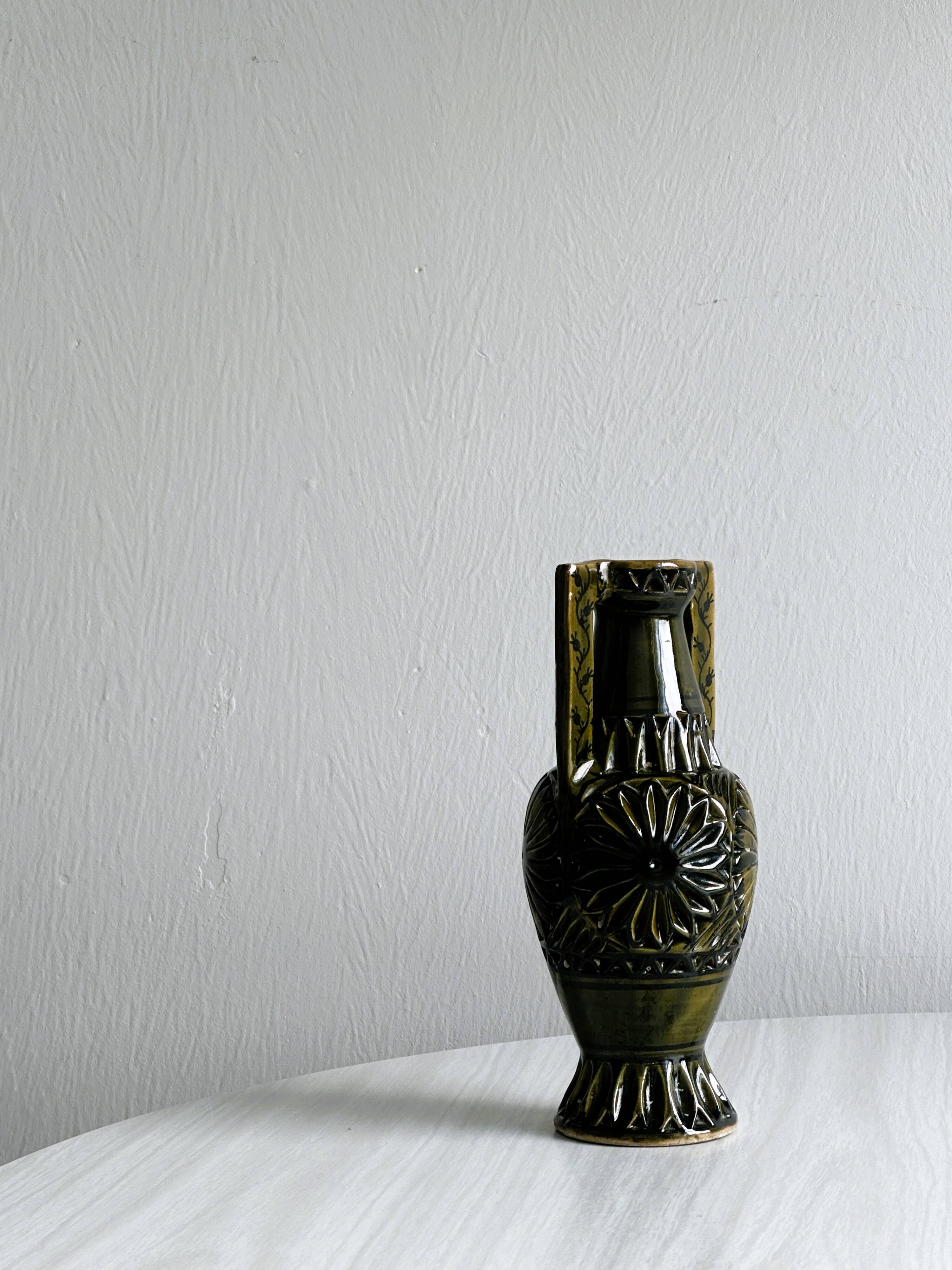 Small hand painted ceramic vase