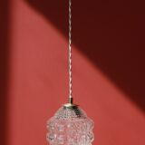 Hanging lamp textured patterned glass and relief
