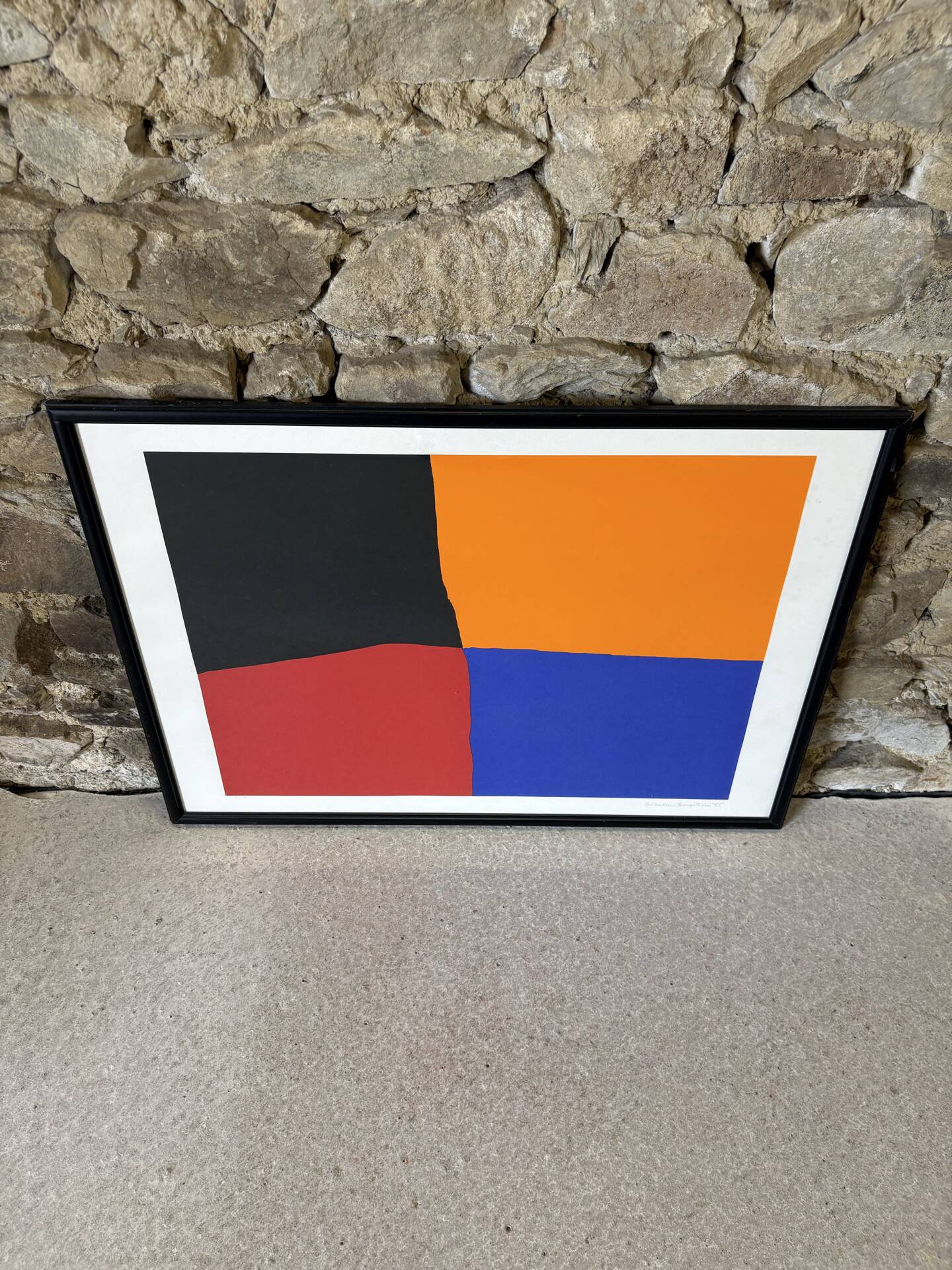 Sérigraphie « Trèfle à quatre feuilles » par E. Mether-Borgström, 1985