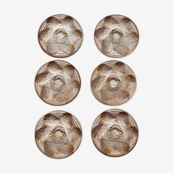 6 oyster plates Sarreguemines