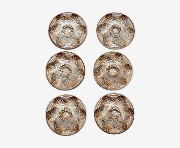 6 assiettes à huîtres Sarreguemines