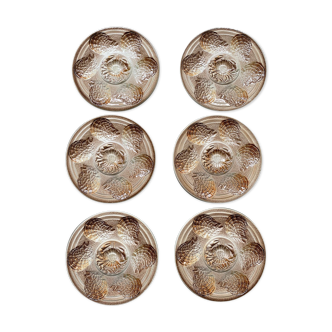 6 oyster plates Sarreguemines