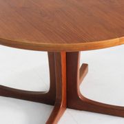 Vintage Danish round extendable dining table teak 1960s