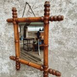 Vintage mirror faux bamboo 39x44cm