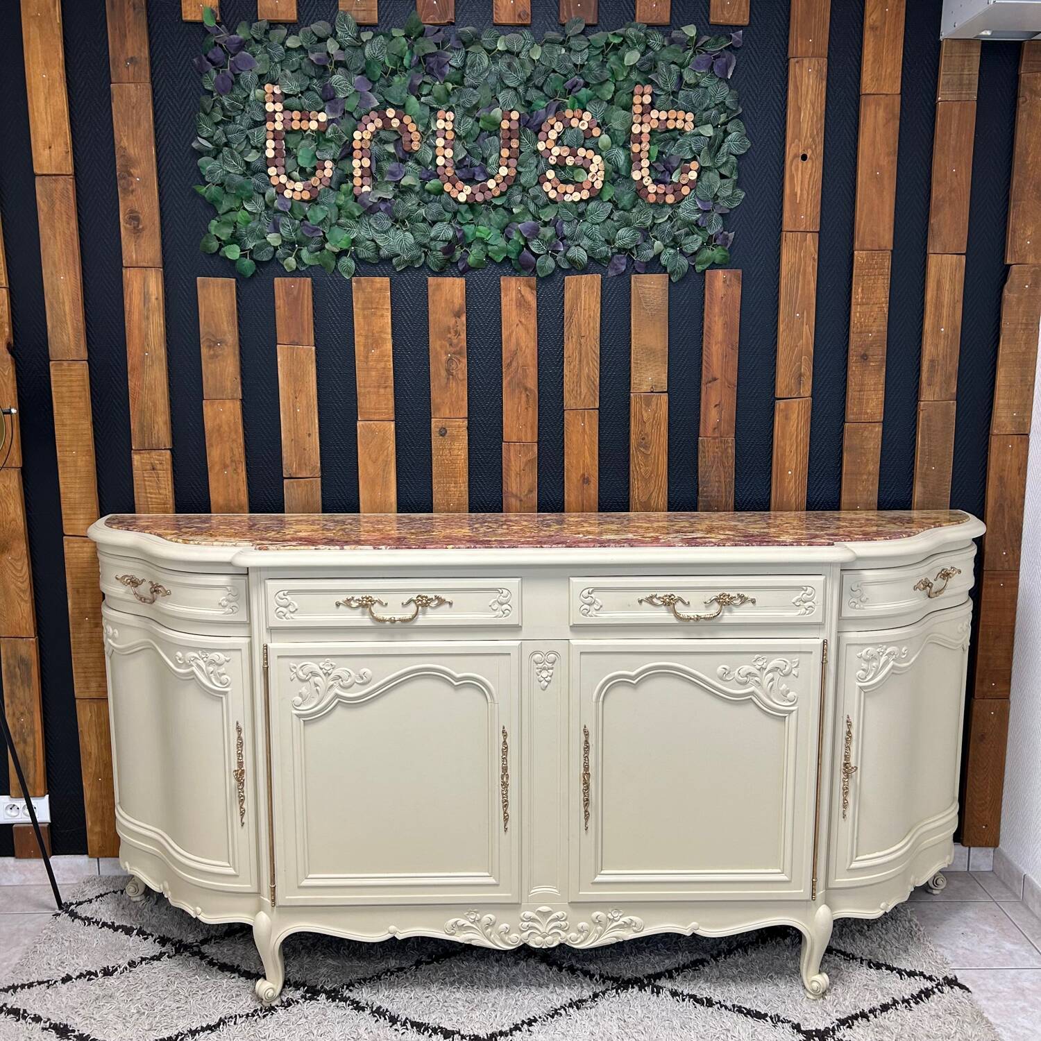 Old vintage marbled sideboard revamped