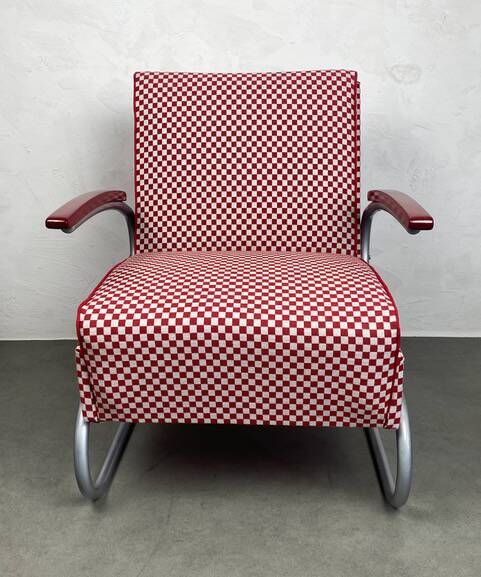 Thonet S-411 Armchair "Red & White"