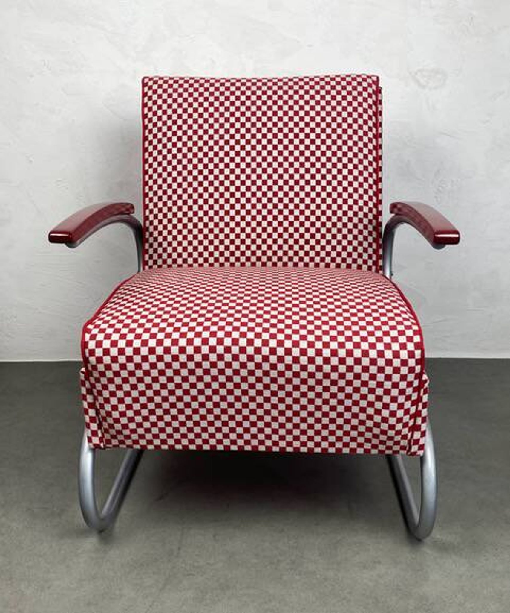 Thonet S-411 Armchair "Red & White"