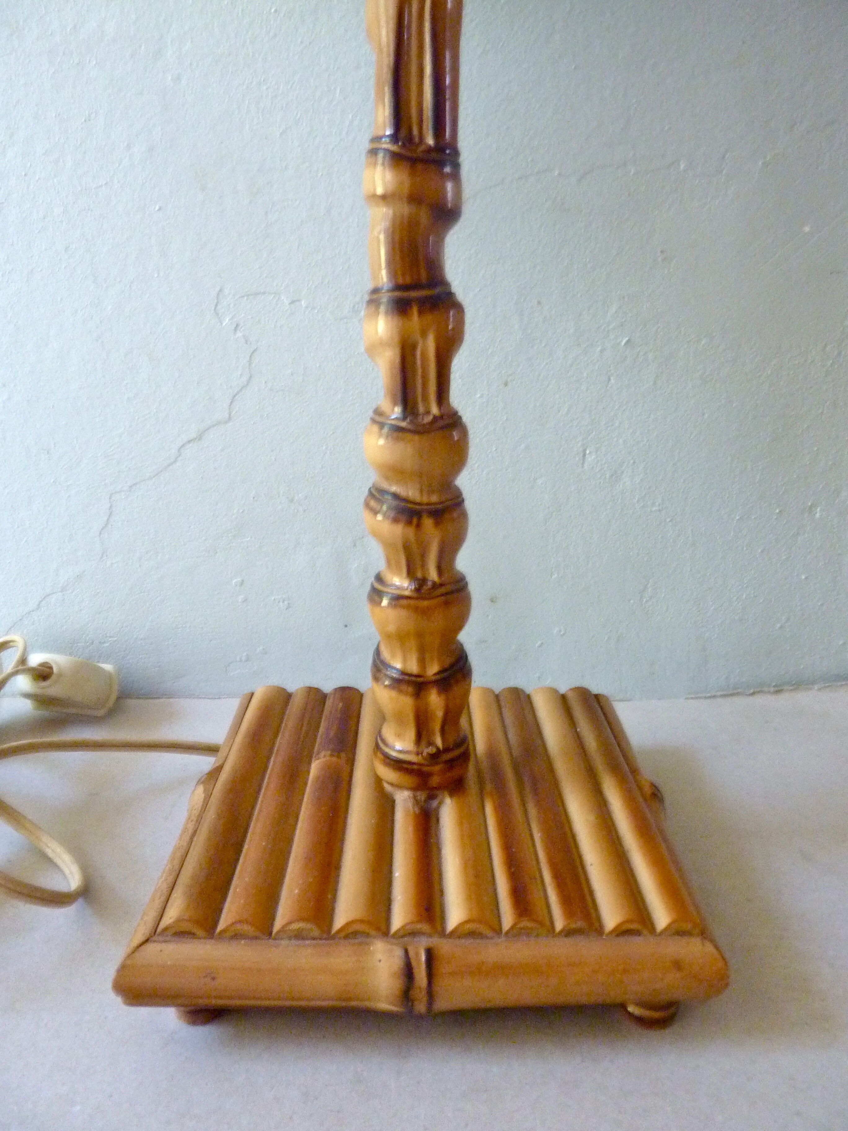 Lamp rattan and bamboo, of Cogolin, 60s