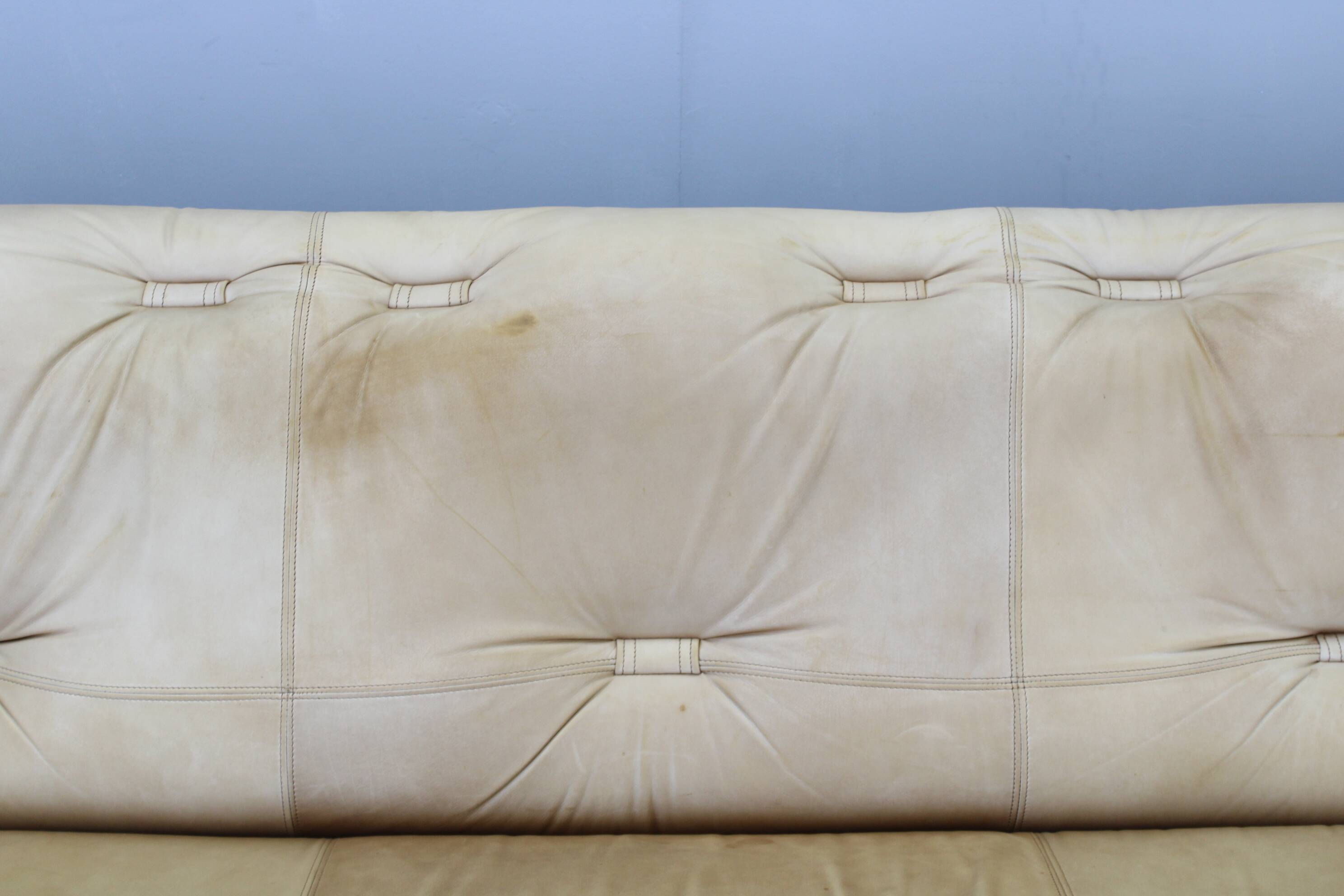 1960s Oak Scandinavian 3-Seater Sofa in Fine Leather Upholstery