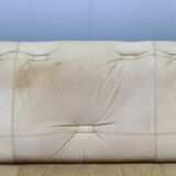 1960s Oak Scandinavian 3-Seater Sofa in Fine Leather Upholstery