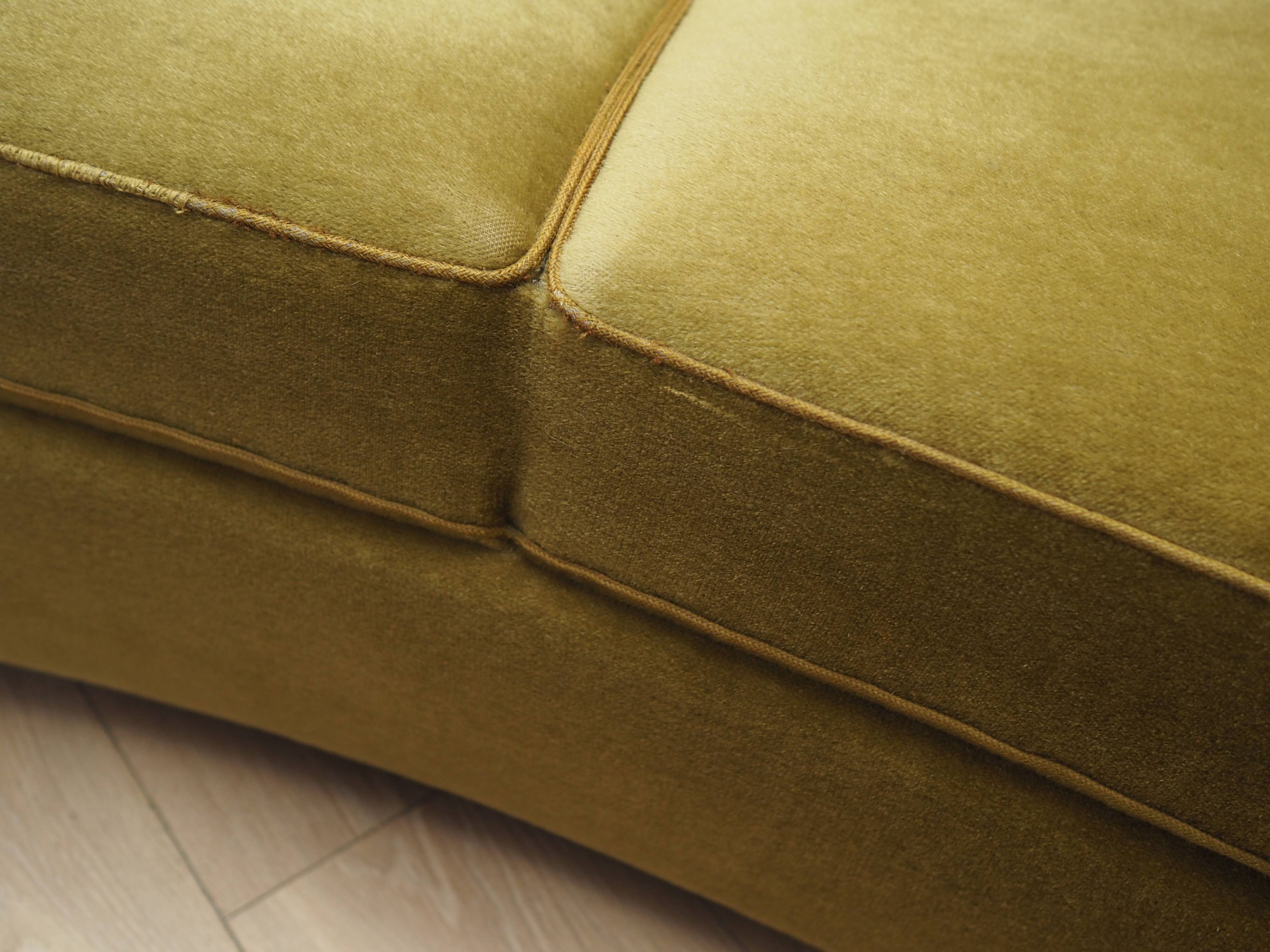 Green velour sofa, Danish design, 1960s, production: Denmark