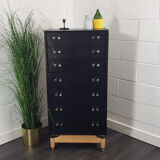 G-plan black tall chest of drawers, 1960s