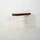 Scandinavian oval planter in metal and teak