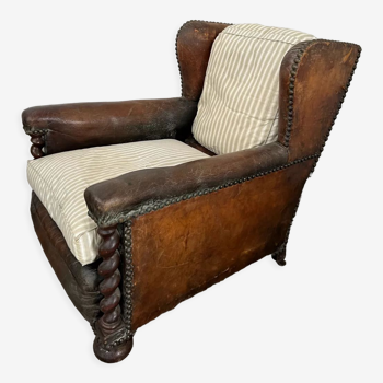 Leather club chair