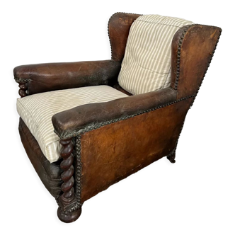 Leather club chair