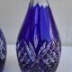 Paire de carafes en cristal bleu cobalt