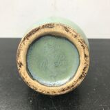 Former Green Ceramic Pitcher Signed 70s Vintage