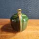 Vintage Teapot Mehun France Numbered, Green and Gold Porcelain