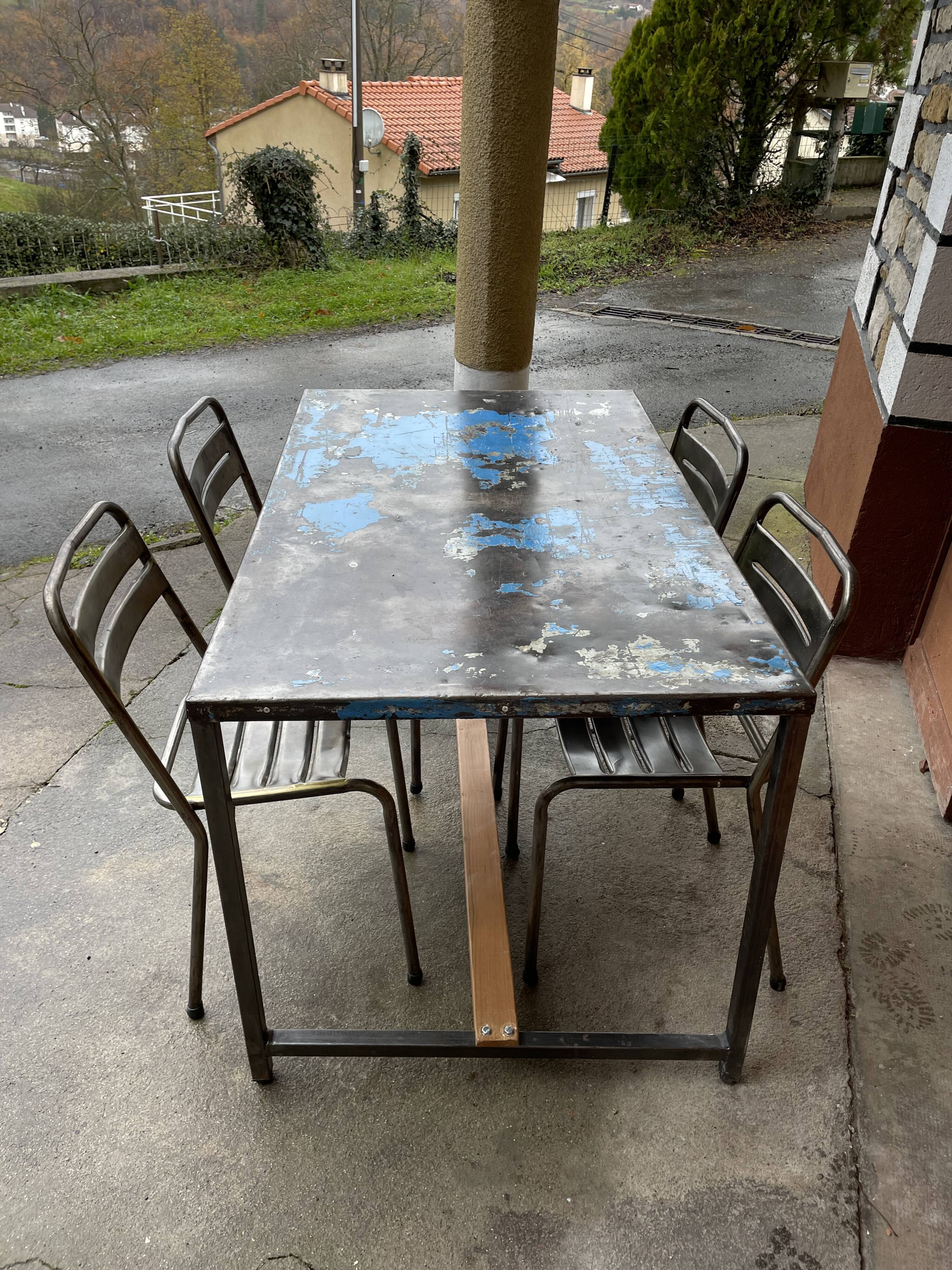 Industrial style table and chairs