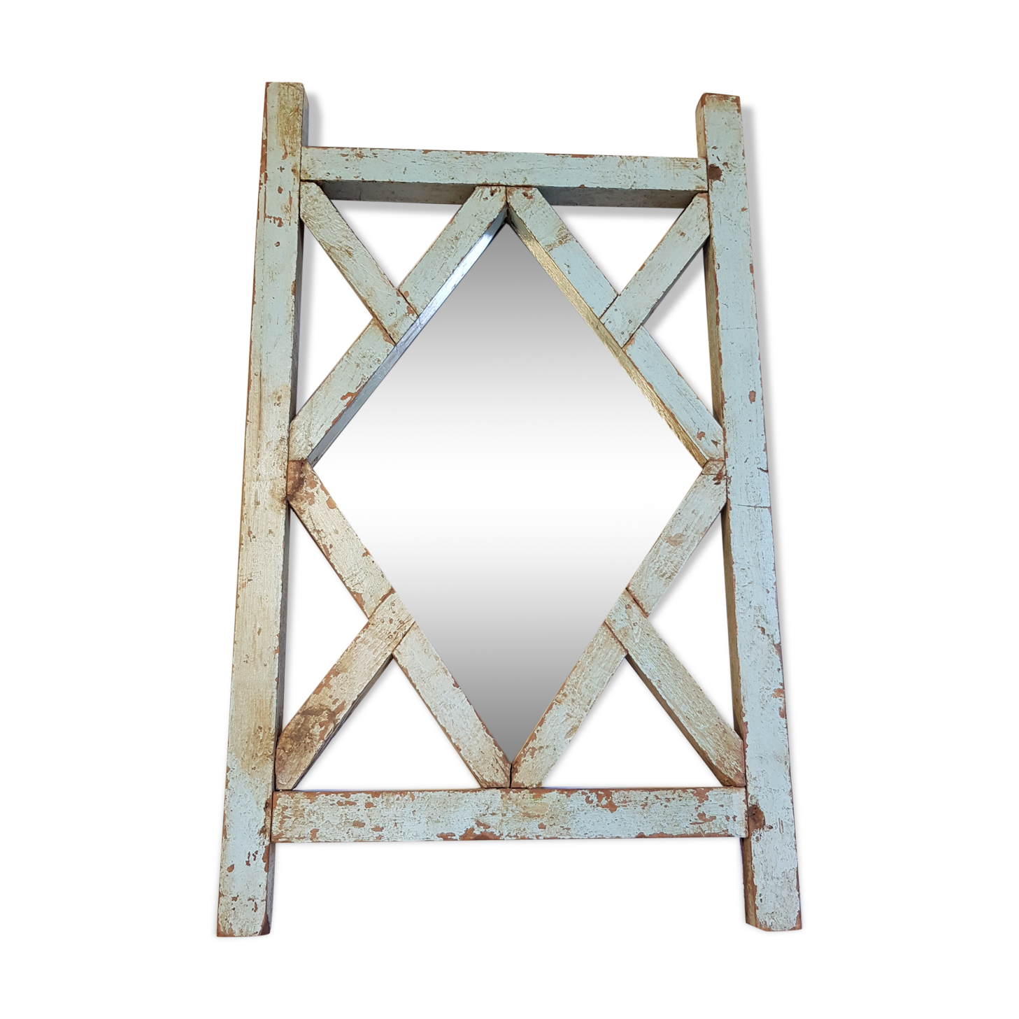 Old mirror claustras in Burmese teak