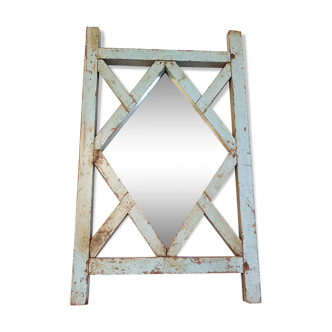 Ancien miroir claustras en tek birman