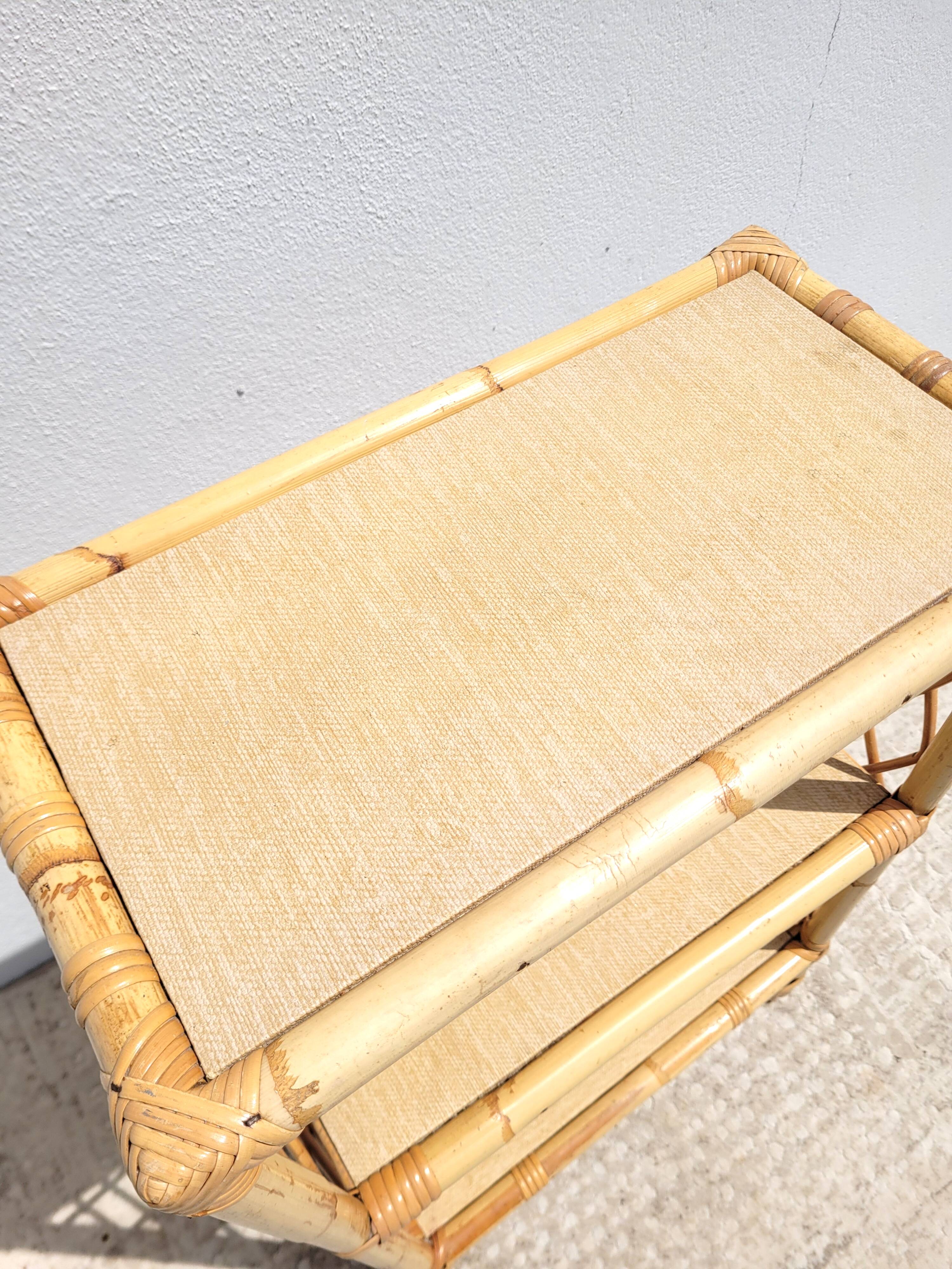 Vintage rattan shelf 1960