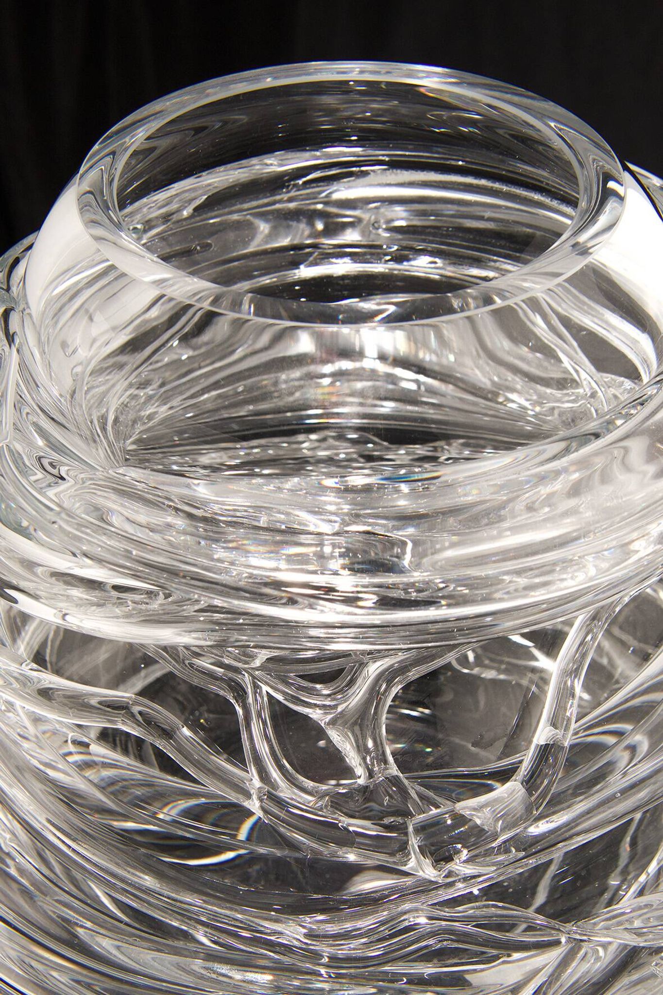 Vase 'Drop Honey' en verre cristal - Sem Schanzer (comme l'Anverre)