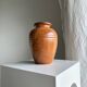 Large brown artisanal ceramic vase