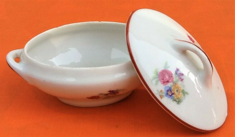 Old soup bowl porcelain foral decoration