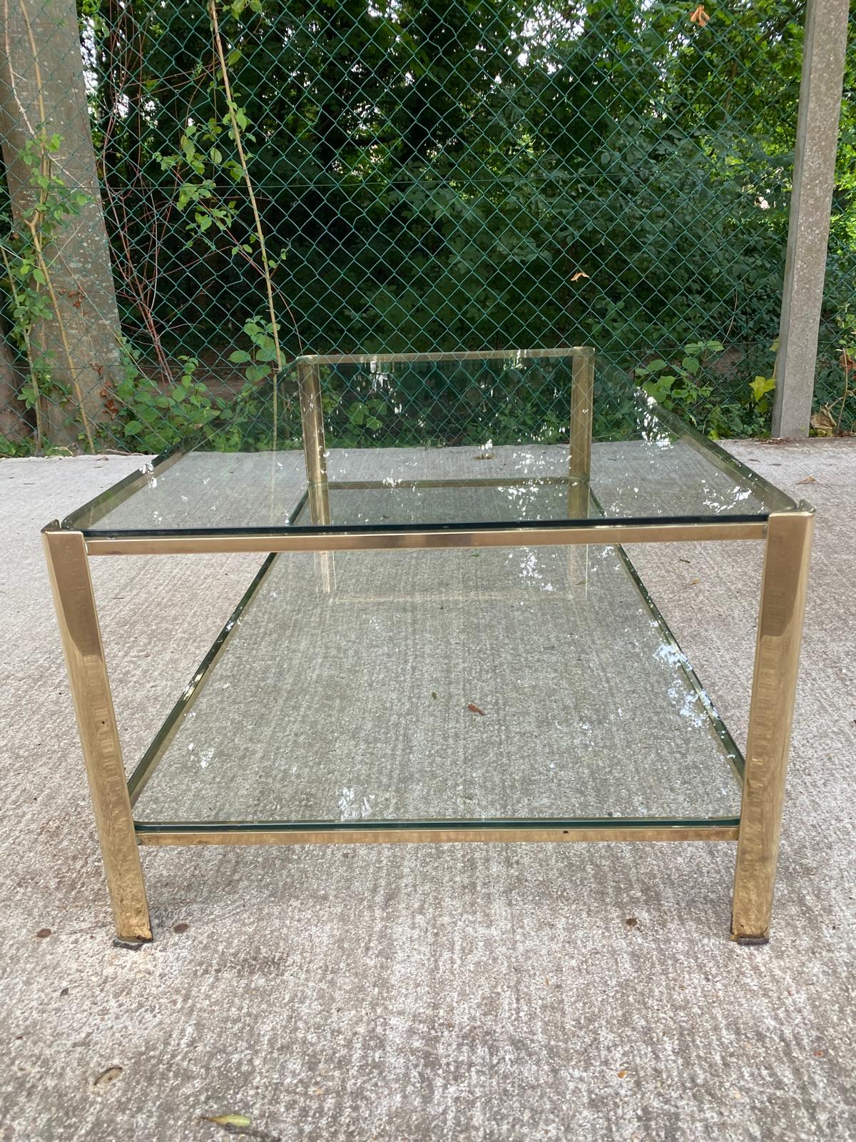 Bronze coffee table signed J.T. Lepelletier for Broncz 1960 111cm