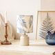 White enamelled mustard pot lamp - fern pattern
