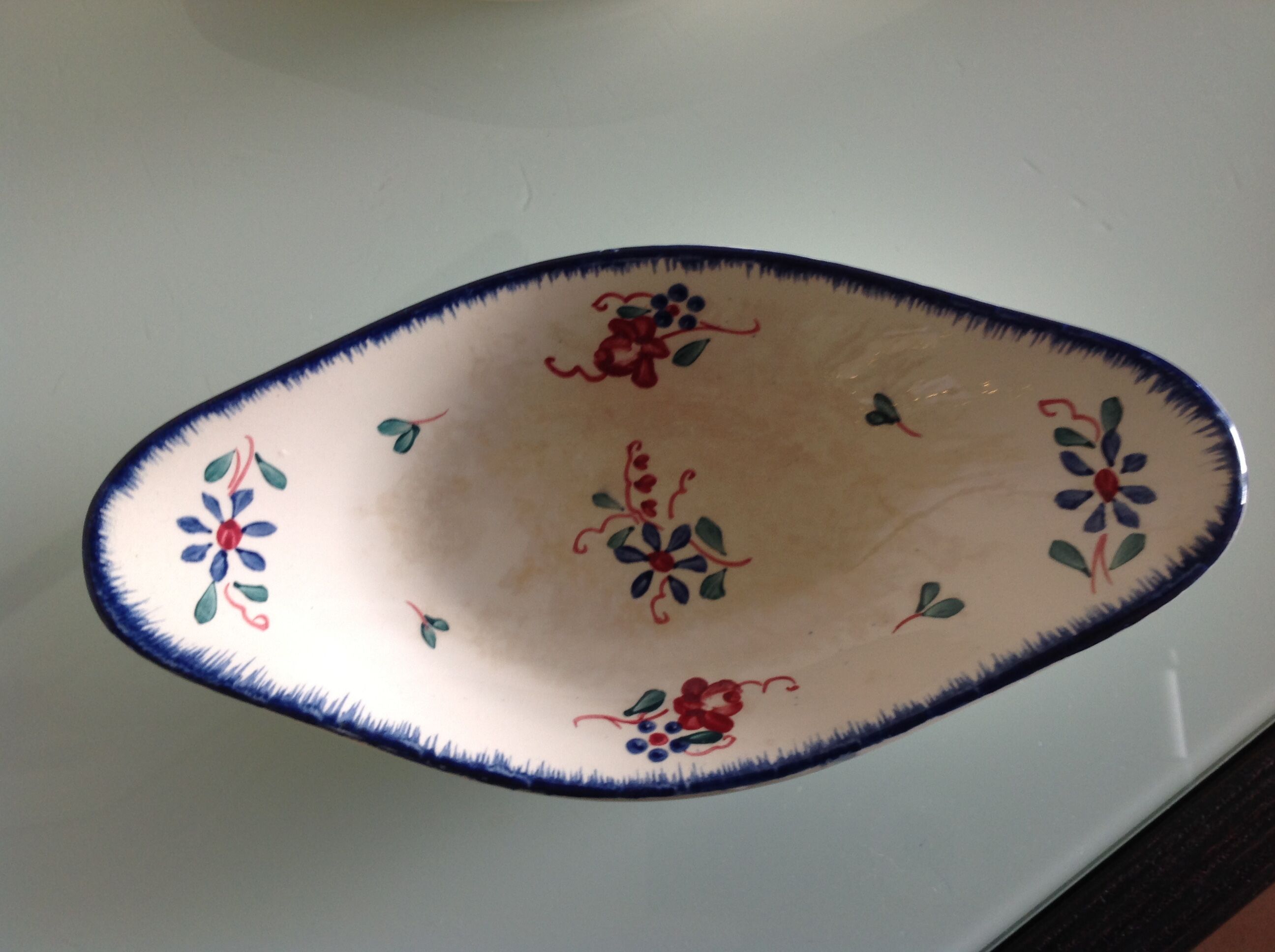 Pair of ravines decor Dambach from the vintage Sarreguemines faienceries 60-70