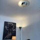 Art deco chandelier sandblasted glass and chrome France 1950