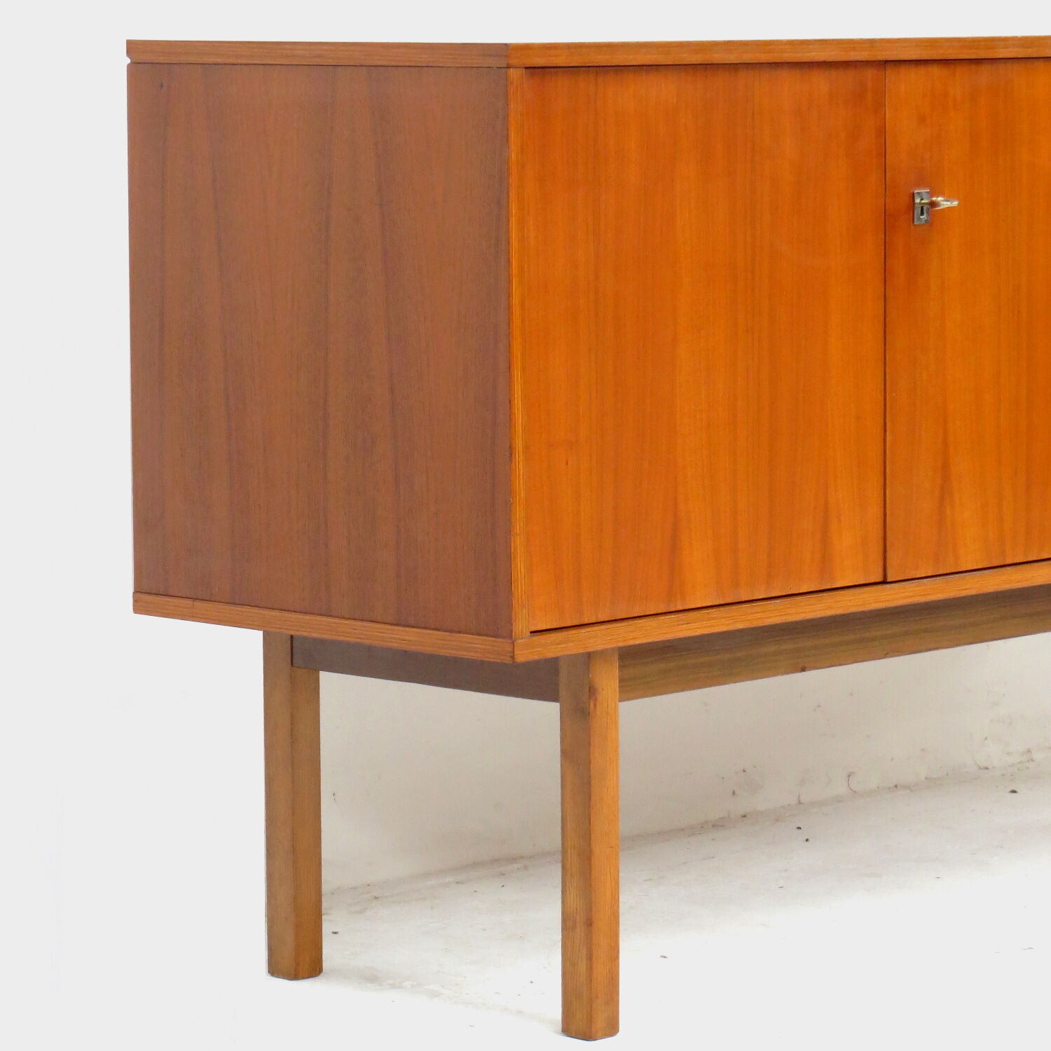 Vintage mid century modern minimalist sideboard in walnut, 1960s