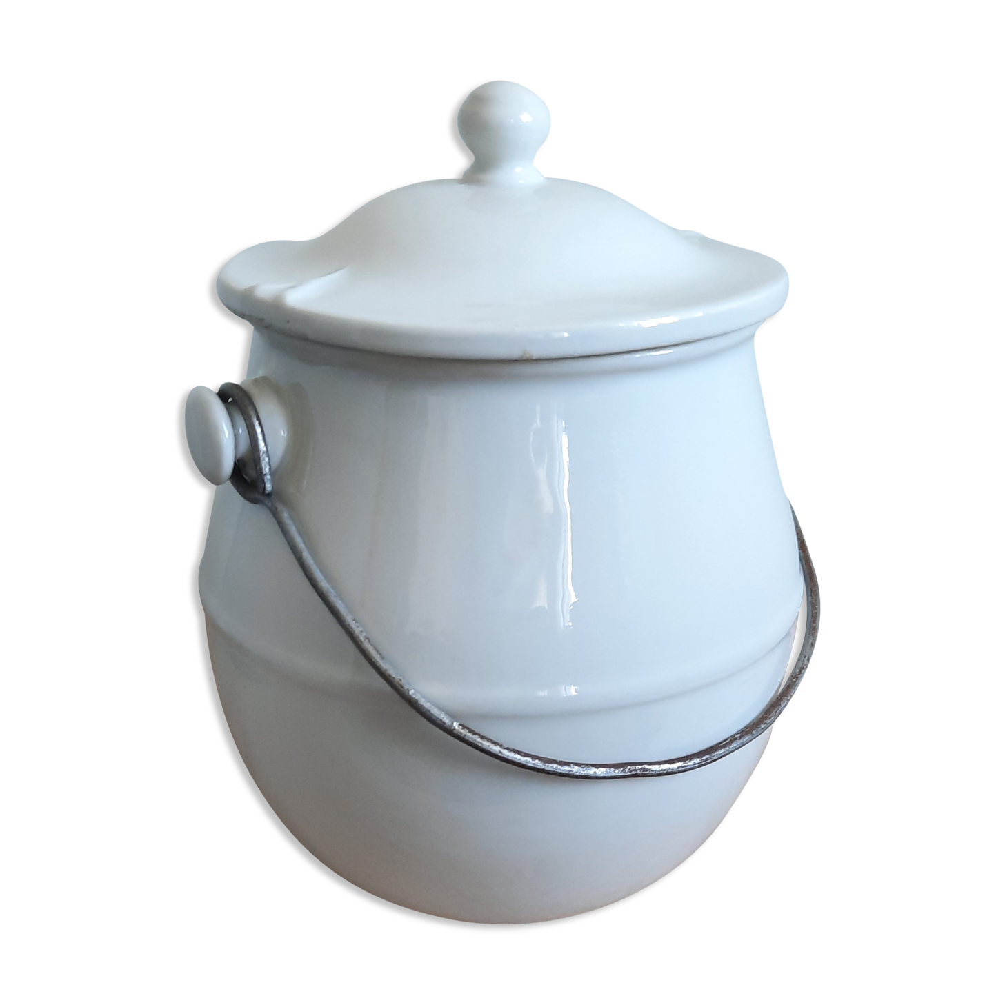 Vintage kitchen pot in Aluminite Frugier Limoges porcelain