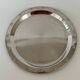 Plat de service rond en métal argenté vintage moderniste