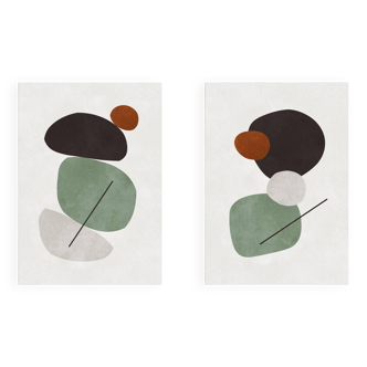 Formes expressives minimalistes 1et 2 - contient 2 œuvres