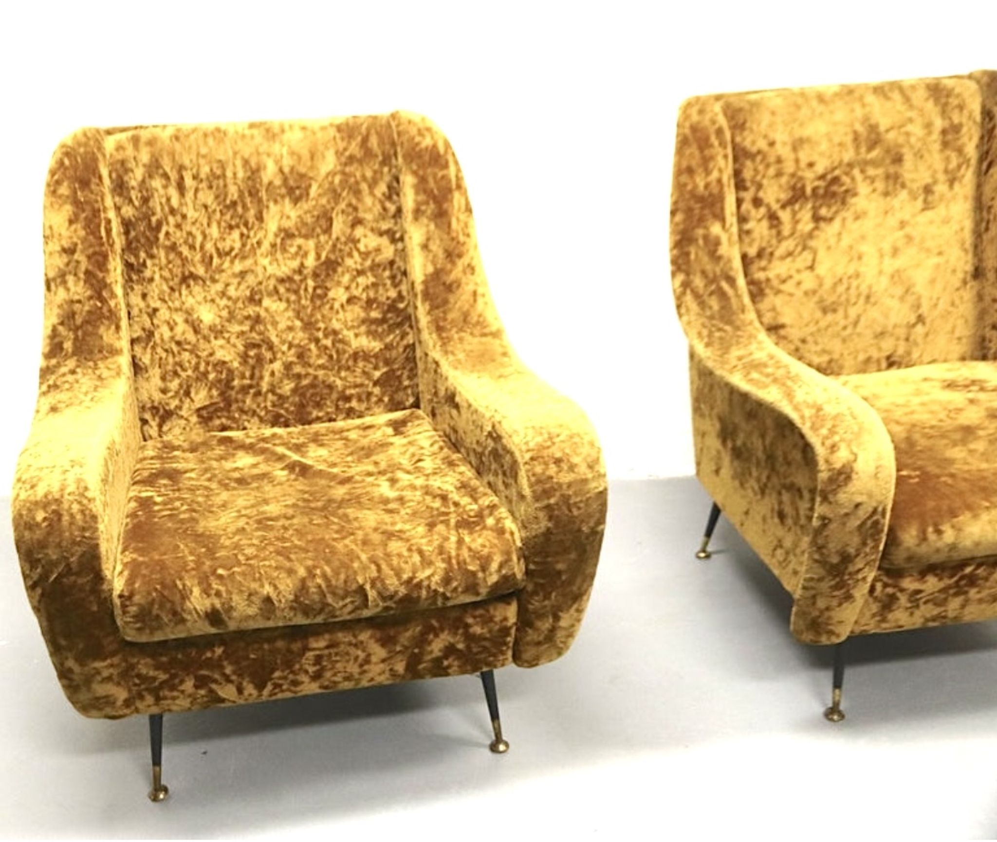 Pair set of 2 armchairs, italy 1950s